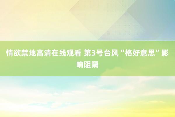 情欲禁地高清在线观看 第3号台风“格好意思”影响阻隔