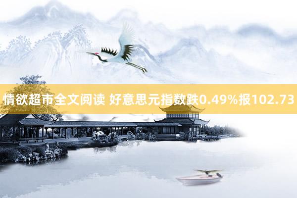 情欲超市全文阅读 好意思元指数跌0.49%报102.73