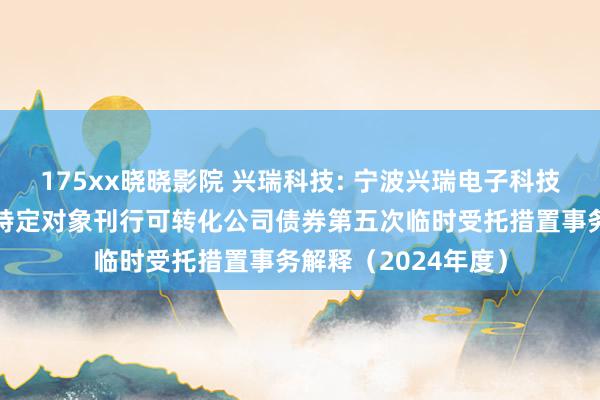 175xx晓晓影院 兴瑞科技: 宁波兴瑞电子科技股份有限公司向不特定对象刊行可转化公司债券第五次临时受托措置事务解释（2024年度）