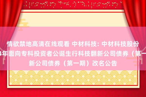 情欲禁地高清在线观看 中材科技: 中材科技股份有限公司2024年面向专科投资者公诞生行科技翻新公司债券（第一期）改名公告