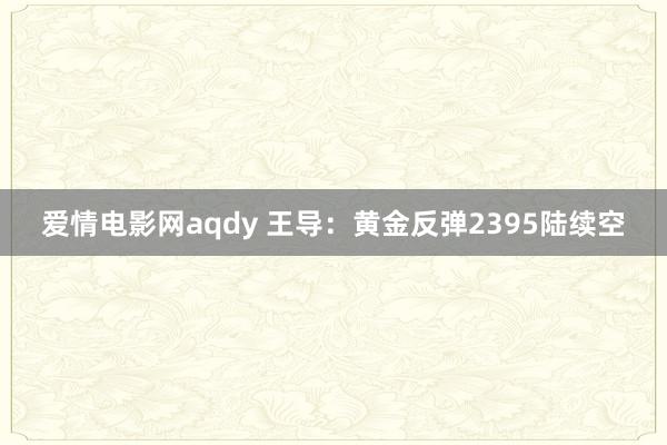 爱情电影网aqdy 王导：黄金反弹2395陆续空