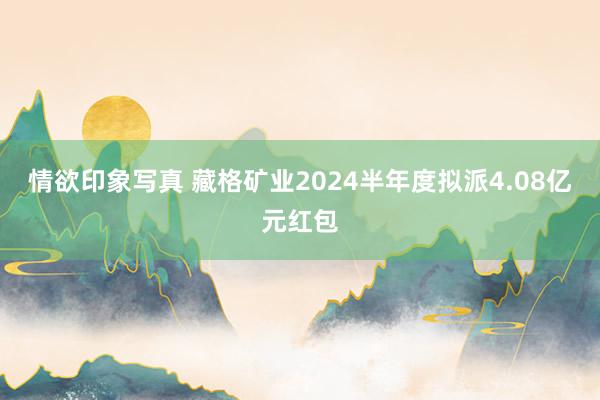 情欲印象写真 藏格矿业2024半年度拟派4.08亿元红包