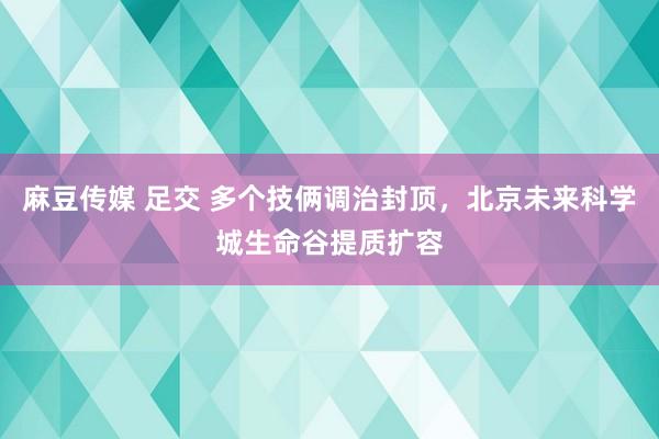 麻豆传媒 足交 多个技俩调治封顶，北京未来科学城生命谷提质扩容