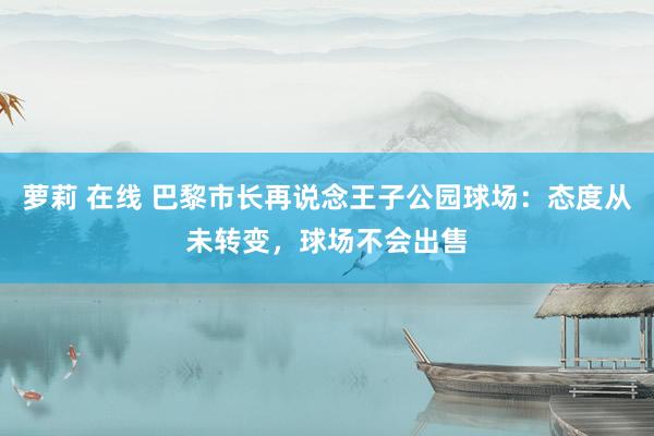 萝莉 在线 巴黎市长再说念王子公园球场：态度从未转变，球场不会出售