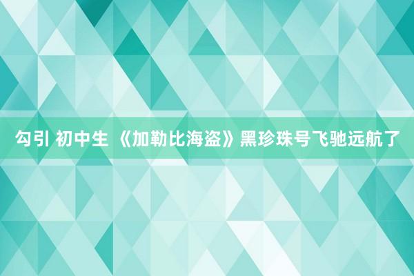 勾引 初中生 《加勒比海盗》黑珍珠号飞驰远航了